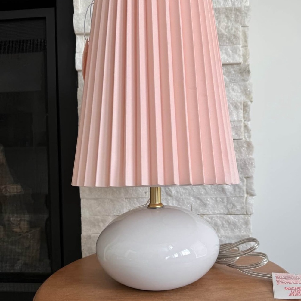 Hobby Lobby Blush Pink and White Lamp
